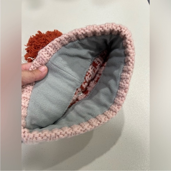 Patagonia Women's Snowbelle Beanie Ridge Burl Red NWT Recycled Wool Orange - Picture 3 of 8